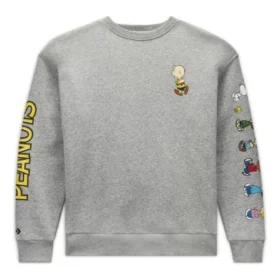 Felpa in pile Converse x Peanuts Taglie asiatiche “Vintage Grey Heather”