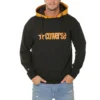 Felpa sportiva con cappuccio e lettere del logo da uomo, nera