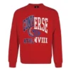 Felpa unisex con logo stampato e collo rotondo – Rossa