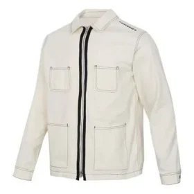 Giacca a maniche lunghe con tasche in tessuto Taglie asiatiche “Bianco”