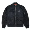 Giacca aviatore retrò sportiva ampia con logo SS22 Unisex Nero