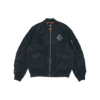 Giacca aviatore retrò sportiva ampia con logo SS22 Unisex Nero
