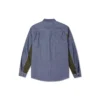 Giacca-camicia da uomo Converse Flowers con piccolo logo, cuciture retrò e colori a contrasto, blu
