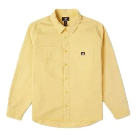 Giacca casual da uomo Converse in maglia con bottoni, stile retrò, maniche lunghe, color oro