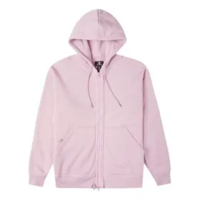 Giacca con cappuccio a maniche lunghe con cerniera in tinta unita Taglie asiatiche “Rosa-Viola”