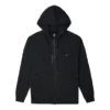Giacca con cappuccio a maniche lunghe con zip in tinta unita, modello per coppia, nera