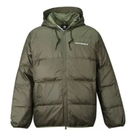 Giacca con cappuccio imbottita in piuma Taglie asiatiche “Cargo Khaki”