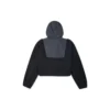 Giacca con cappuccio in lana d’agnello con zip integrale, nera