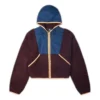 Giacca con cappuccio in pile con zip integrale Taglie asiatiche “Red Currant”
