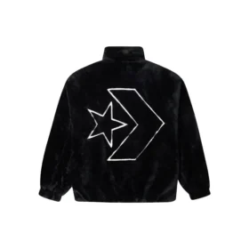 Giacca con colletto alto, ampia, con logo e isolante, stile coppia, nero