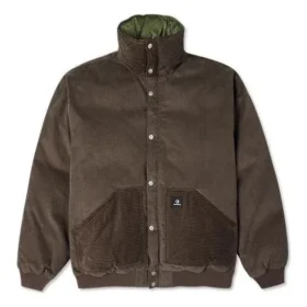 Giacca con collo alto Taglie asiatiche “Brown”
