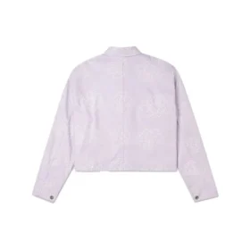 Giacca corta casual reversibile con stampa, viola