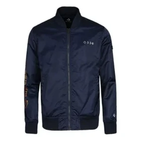 Giacca da baseball casual con colletto alla coreana Taglie asiatiche “Navy”