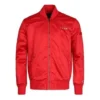 Giacca da baseball casual sportiva con colletto alto Taglie asiatiche “Rosso”