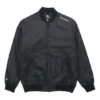Giacca da baseball Converse Aviator da uomo in tessuto antivento con cerniera, autunnale, nera