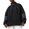 Giacca da uomo Converse Splicing Stay Warm con collo alto, nera