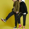 Giacca da uomo Converse Sports Cargo in velluto a coste, nera