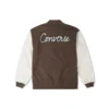 Giacca in tessuto a maglia a catena Taglie asiatiche “Earthy Brown”