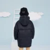 Giacca lunga con logo Taglie asiatiche “Nero Bianco”