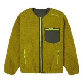 Giacca reversibile in pile con logo Stay Warm, verde
