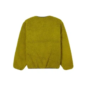 Giacca reversibile in pile con logo Stay Warm, verde