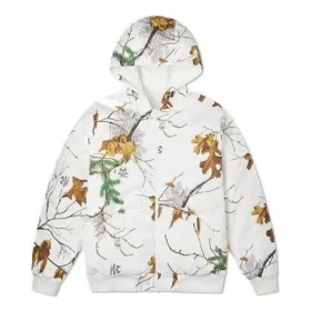 Giacca reversibile Real Tree con stampa foglie Taglie asiatiche “Casual White”