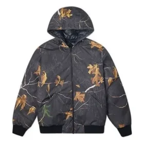 Giacca reversibile Real Tree con stampa foglie Taglie asiatiche “Nero”