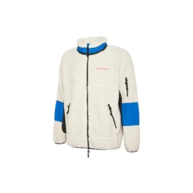 Giacca Sherpa in pile polare, calda, con blocchi di colore e collo alto casual