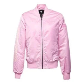 Giacca sportiva casual con collo alto corto rosa ciliegia