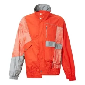 Giacca sportiva casual da uomo Converse x Feng Chen Wang con cuciture a contrasto, arancione
