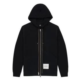 Giacca sportiva con cappuccio e logo sul retro Converse x Slam Jam da uomo, nera