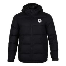 Giacca sportiva corta con cappuccio imbottita in piuma, taglie asiatiche “Black”