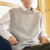 Gilet in maglia a doppia trama, taglie asiatiche “Grigio”