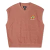 Gilet in maglia felpata a spina di pesce Taglie asiatiche “Mineral Clay”
