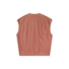 Gilet in maglia felpata a spina di pesce Taglie asiatiche “Mineral Clay”