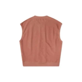 Gilet in maglia felpata a spina di pesce Taglie asiatiche “Mineral Clay”