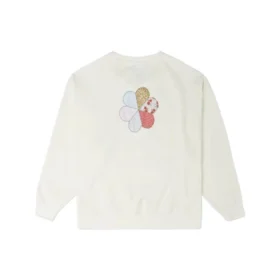 Maglia a girocollo con motivi floreali Taglie asiatiche “Bianco”