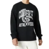 Maglia a maniche corte da uomo Converse con stampa logo alfabeto, collo rotondo, nera