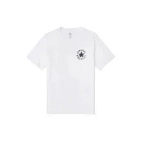 Maglia sportiva da uomo Converse Chuck con stampa, collo rotondo e maniche corte, bianca