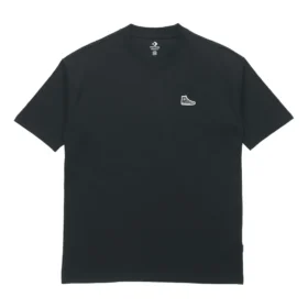 Maglietta a maniche corte Converse Classic Chuck da uomo con stampa, nera