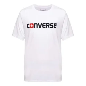 Maglietta a maniche corte Converse Pure Cotton Alphabet da uomo, bianca
