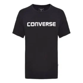 Maglietta a maniche corte Converse Pure Cotton Alphabet da uomo, nera
