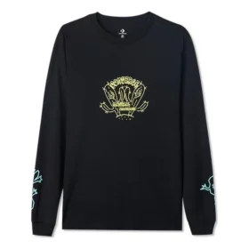 Maglietta a maniche lunghe con grafica Cactus Taglie asiatiche “Nero”