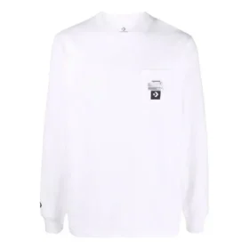 Maglietta a maniche lunghe con taschino Converse x Josh Vides Taglie asiatiche “Bianco”