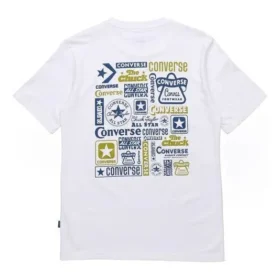 Maglietta casual a maniche corte Converse da uomo con stampa logo, bianca
