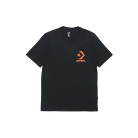 Maglietta casual da uomo Converse con stampa del logo, maniche corte, nera