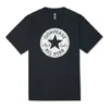 Maglietta casual sportiva traspirante a maniche corte Converse Chuck Pattern da uomo, girocollo, nera