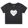 Maglietta con cuore Taglie asiatiche “Nero”