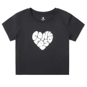 Maglietta con cuore Taglie asiatiche “Nero”