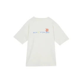 Maglietta con logo “Put-a-Smile-On-Your-Face” Taglie asiatiche “Bianco”